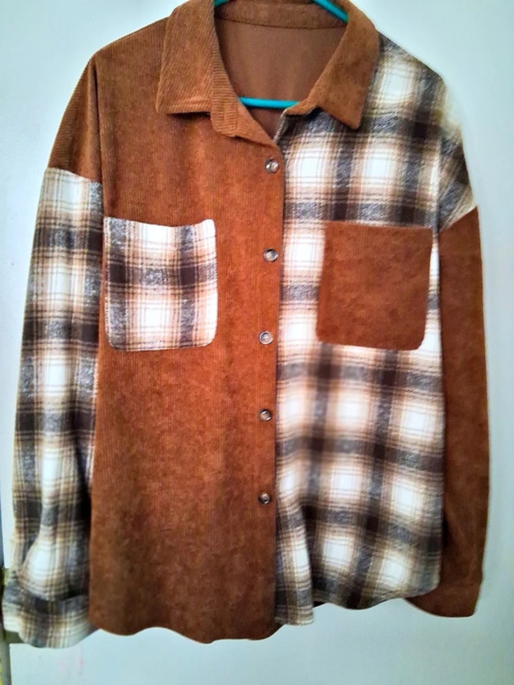 Plaid Corduroy Shirt Size XL